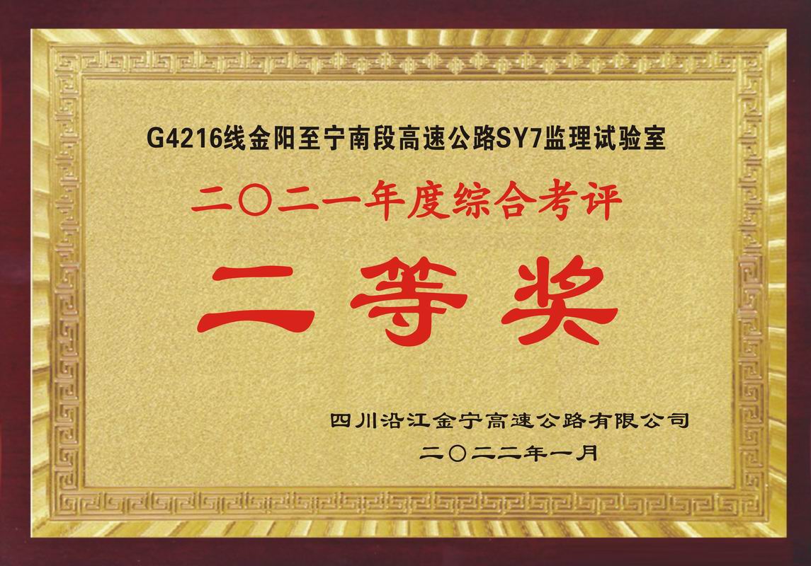 2022年沿江7標(biāo)綜合評(píng)比二等獎(jiǎng)